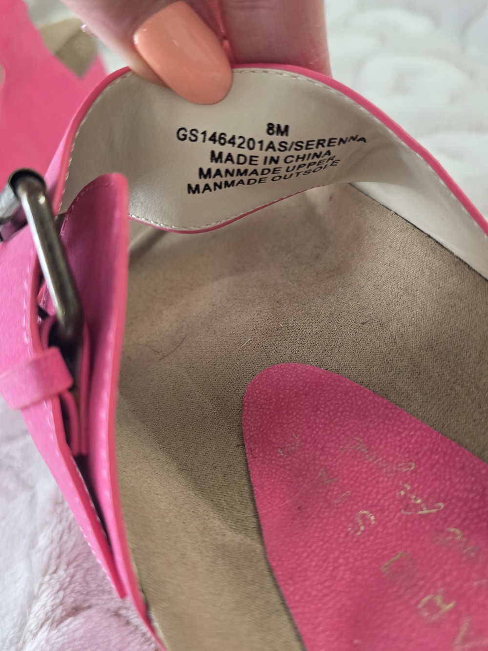New Altar'd State Pink Double Buckle Cork Slide Sandals Size 8 Platform Chunky - Picture 13 of 13